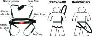 KIDS SKI WAIST HARNESS - Adjustable (comes with Ski Tip - Toe Piece)