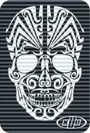 SNBD Traction Pad Rectangle - DAY OF THE DEAD - SKULL ea. Retail Pkg.